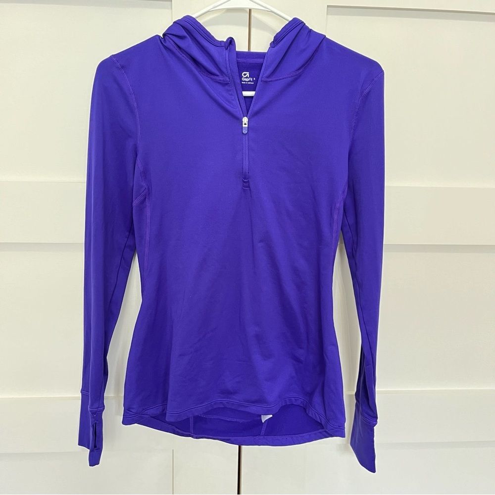 gap fit half zip running hoodie ultra purple size small